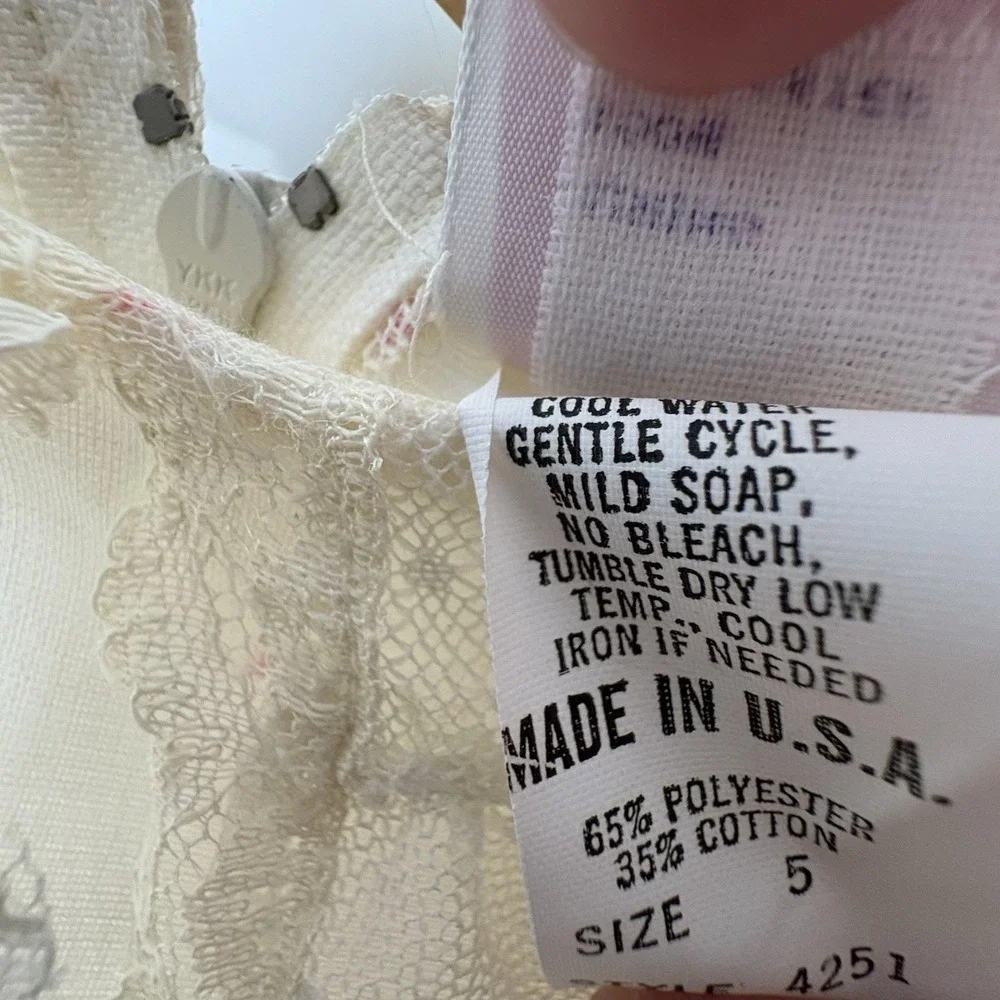 Ruth Of Carolina Dress Sz 5 VTG Lacy Prairie Style Lined Floral L - Picture 12 of 16